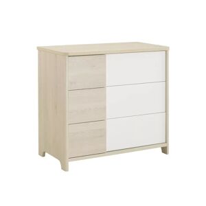 Nateo Concept Commode 3 tiroirs SALTO - Blanc/Pin