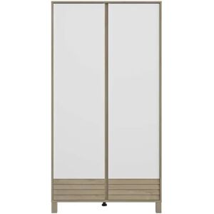 Nateo Concept Armoire 2 portes NINO - Chêne/Blanc