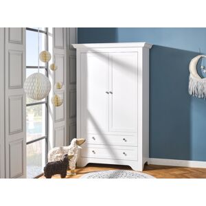 Nateo Concept Armoire 2 portes 2 tiroirs SPARTE – Blanc