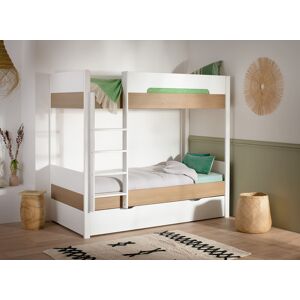 Nateo Concept Lit superposé 90x200 PRADO – Blanc/Chêne