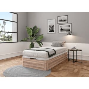 Nateo Concept Lit coffre 90x200 en bois BASTIA - Chêne Naturel