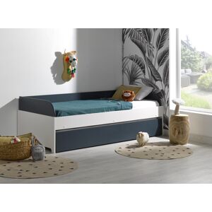 Nateo Concept Lit gigogne banquette 90x190 MANLY - Blanc/Bleu