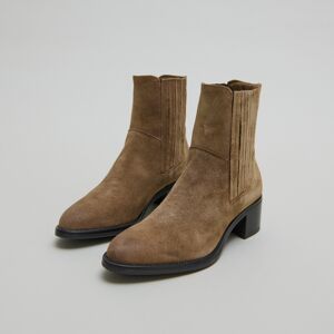 Jonak Boots à élastiques et talons carrés en croute taupe Jonak 35,36,37,38,39,40,41,42 femme