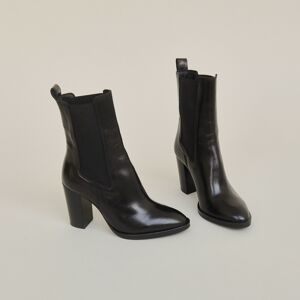 Jonak Bottines à bouts pointus et élastiques en cuir noir Jonak 36,37 femme