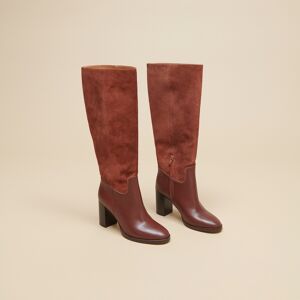 Jonak Bottes à talons en cuir et croute cognacs Jonak 37,38 femme