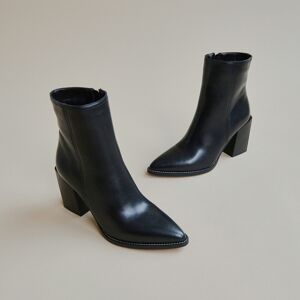 Jonak Boots pointues à talons en cuir noir Jonak 35,36,37,38,39,40,41 femme - Publicité