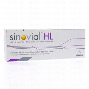 GENEVRIER SINOVIAL HL 3.2% - 32mg (H-HA) + 32mg (L-HA)/ 2ml d'acide hyaluronique