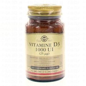 SOLGAR Vitamine D3 1000 UI (25µg) 100 comprimes a croquer