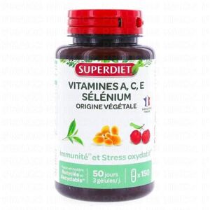 SUPERDIET Vitamines A, C, E Selenium 150 gelules