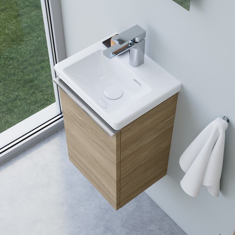 Villeroy & Boch Subway 3.0 Lave-mains, meuble sous-vasque ineo4 d?evineo l : 37 cm, 1 porte droite, avec poignée,, 43703701+BE0805OA,