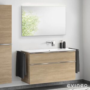 Duravit ME by Starck Vasque avec meuble sous-vasque Evineo ineo4 l : 123 cm avec poignée, avec miroir,, 23361200601+BE0268OA+BEA012MI,