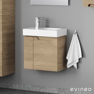 evineo ineo5 Meuble sous-vasque l : 52 cm, 2 portes droite, avec poignée encastrée, pour lave-mains iCon de Geberit,, BE0318OA,