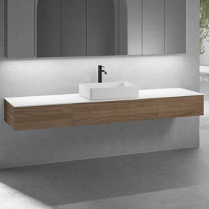 neoro n50 Ensemble de meubles l : 220 cm, 3 tiroirs, lavabo l : 58 cm blanc mat,, BN0065WM+BN0062WM+2#BN0411WL+BN0413WL+BN0415WH,