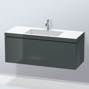 Duravit L-Cube Meuble lavabo c-Coller avec Socle, Suspendu au Mur, 120x48 cm, 1 tiroir, sans trop-Plein, 1 Trou pour Robinet; Coloris: Laque Dolomiti Grey Brillante - Publicité