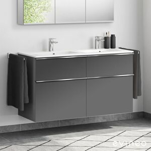 Duravit ME by Starck Double vasque avec meuble sous-vasque Evineo ineo4 l : 130 cm, 4 tiroirs, avec poignée,, 2336133200+BE0269AN, - Publicité