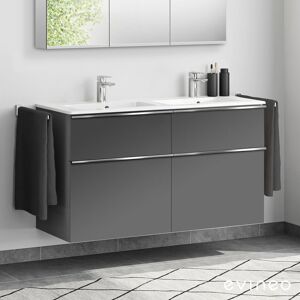 Duravit ME by Starck Double vasque avec meuble sous-vasque Evineo ineo4 l : 130 cm, 4 tiroirs, avec poignée,, 2336130000+BE0269AN, - Publicité