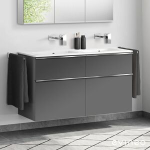 Duravit ME by Starck Double vasque avec meuble sous-vasque Evineo ineo4 l : 130 cm, 4 tiroirs, avec poignée,, 23361300601+BE0269AN, - Publicité