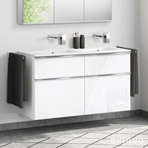 Duravit ME by Starck Double vasque avec meuble sous-vasque Evineo ineo4 l : 130 cm, 4 tiroirs, avec poignée,, 23361332601+BE0269WH, - Publicité