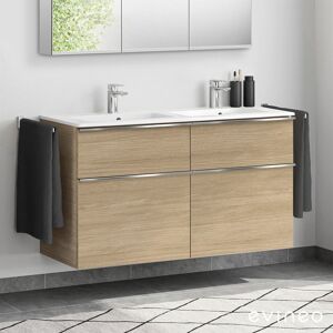 Duravit ME by Starck Double vasque avec meuble sous-vasque Evineo ineo4 l : 130 cm, 4 tiroirs, avec poignée,, 2336133200+BE0269OA, - Publicité