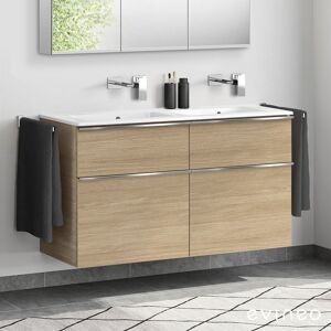 Duravit ME by Starck Double vasque avec meuble sous-vasque Evineo ineo4 l : 130 cm, 4 tiroirs, avec poignée,, 23361300601+BE0269OA, - Publicité