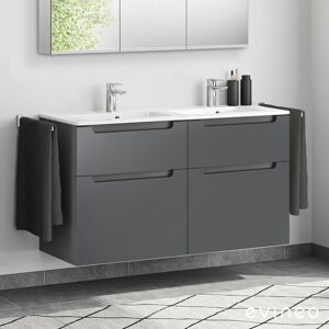 Duravit ME by Starck Double vasque avec meuble sous-vasque Evineo ineo5 l : 130 cm, 4 tiroirs, avec poignée encastrée,, 2336130000+BE0369AN, - Publicité