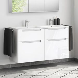 Duravit ME by Starck Double vasque avec meuble sous-vasque Evineo ineo5 l : 130 cm, 4 tiroirs, avec poignée encastrée,, 23361332001+BE0369WH, - Publicité