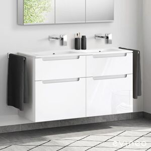 Duravit ME by Starck Double vasque avec meuble sous-vasque Evineo ineo5 l : 130 cm, 4 tiroirs, avec poignée encastrée,, 23361332601+BE0369WH, - Publicité