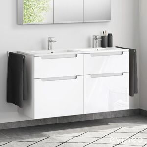 Duravit ME by Starck Double vasque avec meuble sous-vasque Evineo ineo5 l : 130 cm, 4 tiroirs, avec poignée encastrée,, 23361300001+BE0369WH, - Publicité