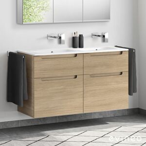 Duravit ME by Starck Double vasque avec meuble sous-vasque Evineo ineo5 l : 130 cm, 4 tiroirs, avec poignée encastrée,, 23361332601+BE0369OA, - Publicité