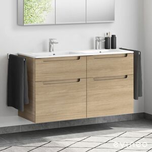 Duravit ME by Starck Double vasque avec meuble sous-vasque Evineo ineo5 l : 130 cm, 4 tiroirs, avec poignée encastrée,, 2336130000+BE0369OA, - Publicité