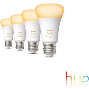 Philips Hue White Ambiance LED E27, 6 watts, lot de 4, 8719514328280,