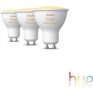 Philips Hue White Ambiance LED GU10, 4,3 watts, lot de 3, 8719514342804,