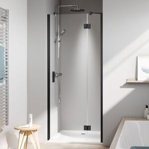 Kermi Liga Porte battante avec cadre fixe pour douche en niche, LISFR120203AK, LISFR