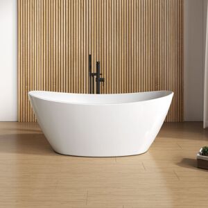 rivea Bahri Baignoire en îlot pour systèmes de vidage et de trop-plein individuels L : 154 l : 75 cm, BR0075WH,