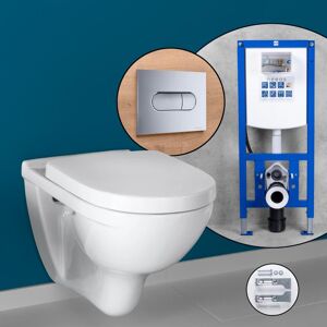 Villeroy & Boch O.novo Pack complet Cuvette suspendue et bâti-support neeos,, 5660HR01+16604CR#SET,