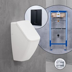 Villeroy & Boch Venticello Pack Urinoir DirectFlush, alimentation arrière, avec bâti-support neeos,, 5504R1RW+90668+16090BM,