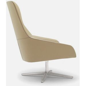 Andreu World Alya Fauteuil avec dossier haut, cuir véritable, BU-1520#Fuß#alu.pol.#1805,