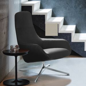 Zanotta Kent Fauteuil, cuir véritable, 896 0656#cromo,