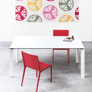 Kristalia Nori Table de salle à manger Alucompact avec 2 rallonges, 01NOR02#9016/LA#weiß,