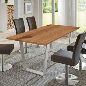 Niehoff OAK-EDITION TRAPEZ Table à manger avec patins trapézoïdaux, E31379057,