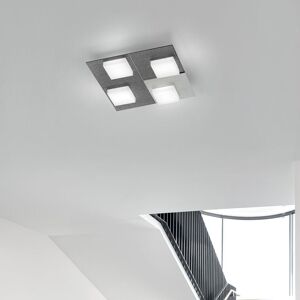 BANKAMP CUBE Plafonnier/applique murale LED 4 sources lumineuses avec variateur, carré, 7709/4-39,