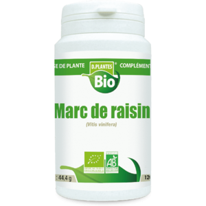 Marc de raisin BIO 120 gélules - D.Plantes - Circulation sanguine - Publicité Marc de raisin BIO 120 gélules - D.Plantes - Circulation sanguine - Publicité