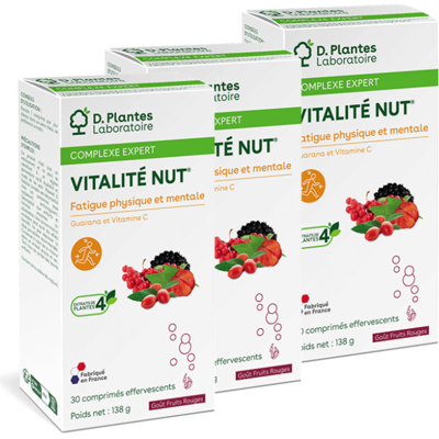 Pack 3 Vitalité-nut fruits rouges 30 comprimés - D.Plantes - Stress et sommeil - Publicité Pack 3 Vitalité-nut fruits rouges 30 comprimés - D.Plantes - Stress et sommeil - Publicité