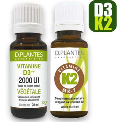 D.Plantes - Pack Duo Vitamine D3 K2 MK-7 ++ végétale - Système immunitaire - Dietary supplement - Publicité D.Plantes - Pack Duo Vitamine D3 K2 MK-7 ++ végétale - Système immunitaire - Dietary supplement - Publicité