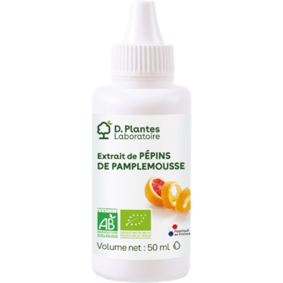 PEPINS PAMPLEMOUSSE EXTRAIT BIO 50 ML - D.Plantes - Toux, nez bouché, gorge - Publicité PEPINS PAMPLEMOUSSE EXTRAIT BIO 50 ML - D.Plantes - Toux, nez bouché, gorge - Publicité