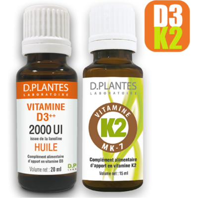 Pack Duo Vitamine D3 K2 MK-7 Huile - D.Plantes - Système immunitaire - Publicité Pack Duo Vitamine D3 K2 MK-7 Huile - D.Plantes - Système immunitaire - Publicité