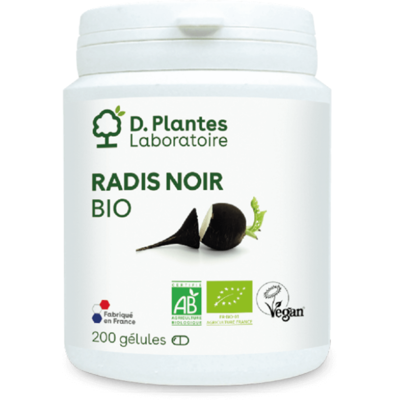 Radis noir BIO 200 gélules - D.Plantes - Equilibre intestinal - Publicité Radis noir BIO 200 gélules - D.Plantes - Equilibre intestinal - Publicité