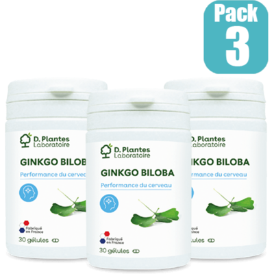 D.Plantes Pack Ginkgo Biloba Extrait 3 x 30 Gelules - D. Plantes - Publicité D.Plantes Pack Ginkgo Biloba Extrait 3 x 30 Gelules - D. Plantes - Publicité