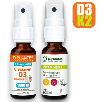 D.Plantes - Pack Duo - D3 1000 UI - K2 MK-7 - Spray complémentaire - Publicité D.Plantes - Pack Duo - D3 1000 UI - K2 MK-7 - Spray complémentaire - Publicité