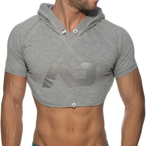 Addicted Sweat Crop Ã  Capuche Gris ChinÃ© Gris M